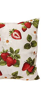 Úžitkový textil - Obliečka na vankúš Jahody,40x40cm - 18291344_