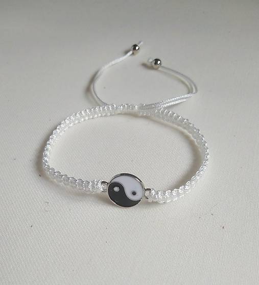 Náramky - Šnúrkový náramok jin-jang - 18290682_
