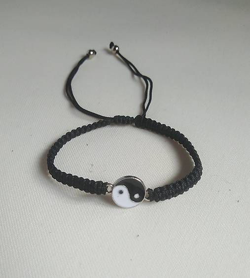 Náramky - Šnúrkový náramok jin-jang - 18290699_
