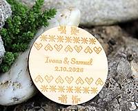 Darčeky pre svadobčanov - Svadobná magnetka čičmanský vzor - 18294867_