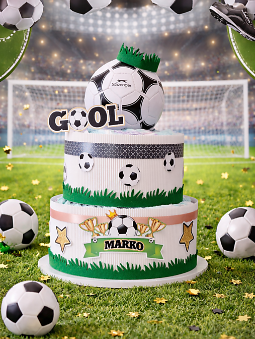 Detské doplnky - Plienková torta "GOOOL!" - 18294308_