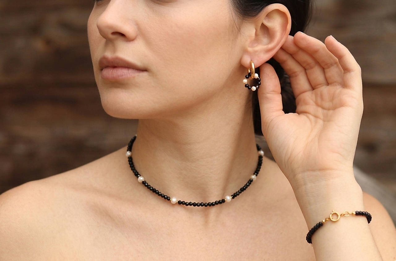 3-dielny set Spinel, perly