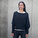 Svetre a kardigány - Svetr DOSA-TRAPEZ antracit 100% ALPAKA - 18294837_