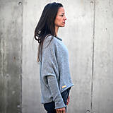 Svetre a kardigány - Svetr DOSA-TRAPEZ šedý 100% ALPAKA - 18294849_