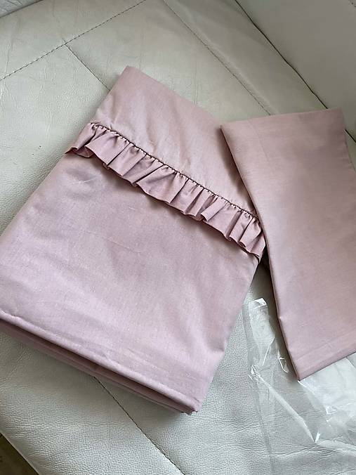 Detský textil - Krásne obliečky s volánom 100 % bavlna - ružové - 18296856_