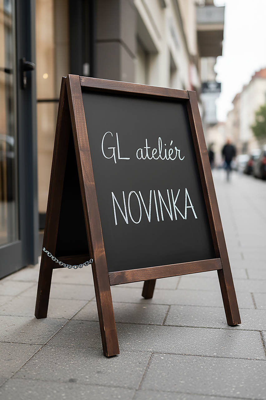 Kriedový reklamný stojan Á-čko (Hnedá)