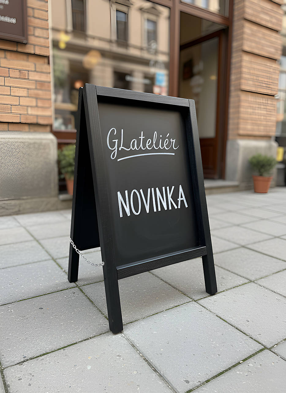 Kriedový reklamný stojan Á-čko (Pestrofarebná)