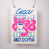 Grafika - Cica ako doma - risografika - 18297646_