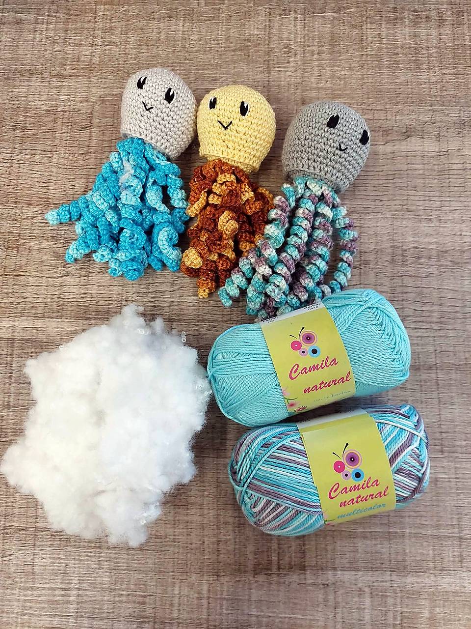 Set na háčkovanie chobotničiek pre novorodencov s návodom za zvýhodnenú cenu