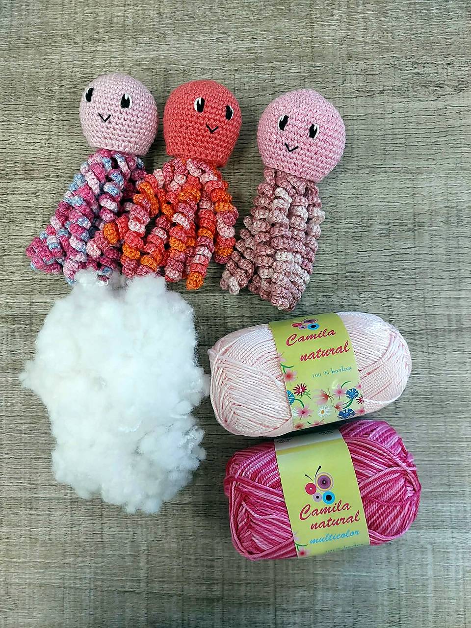 Set na háčkovanie chobotničiek pre novorodencov s návodom za zvýhodnenú cenu