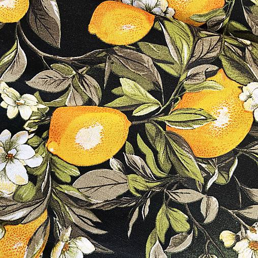 Citróny, pevná bavlnená zmesová látka, šírka 140 cm