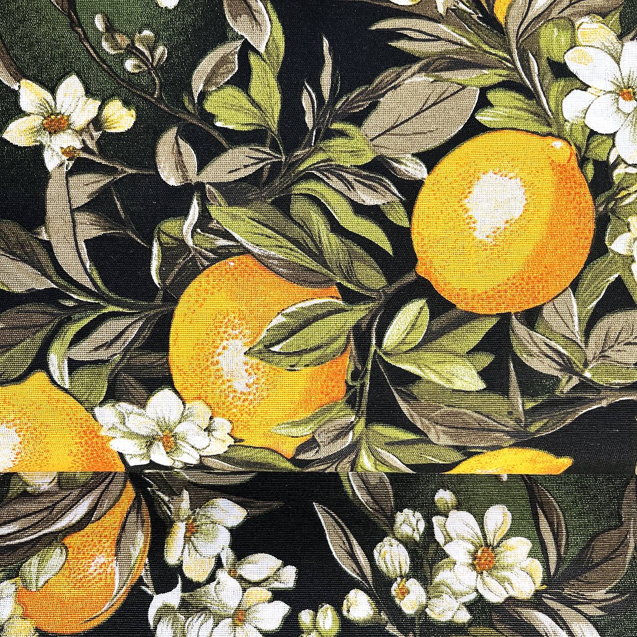 Citróny, pevná bavlnená zmesová látka, šírka 140 cm