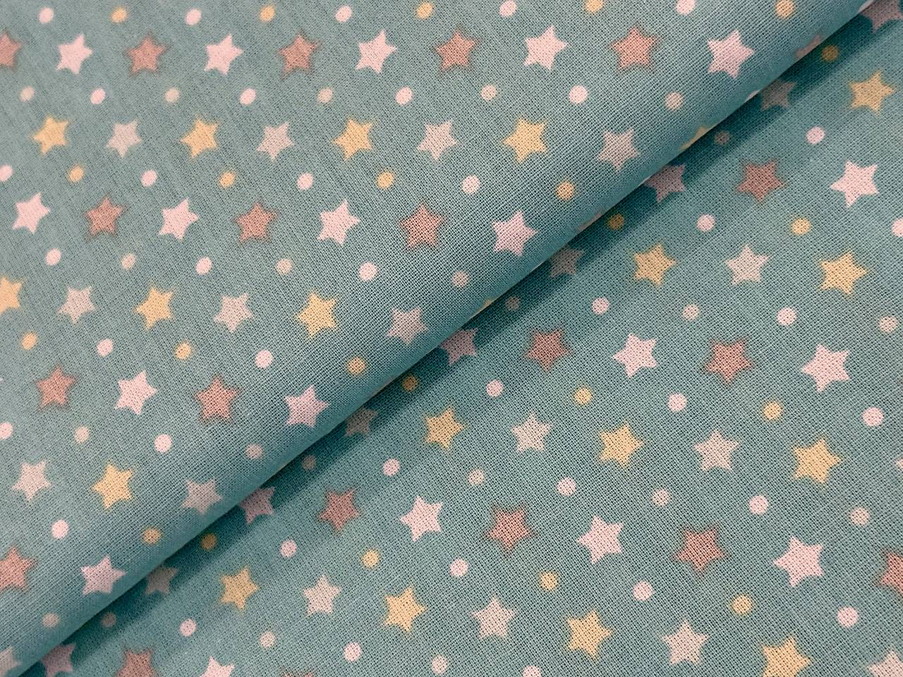 100% BAVLNA / HVIEZDIČKY NA MINT