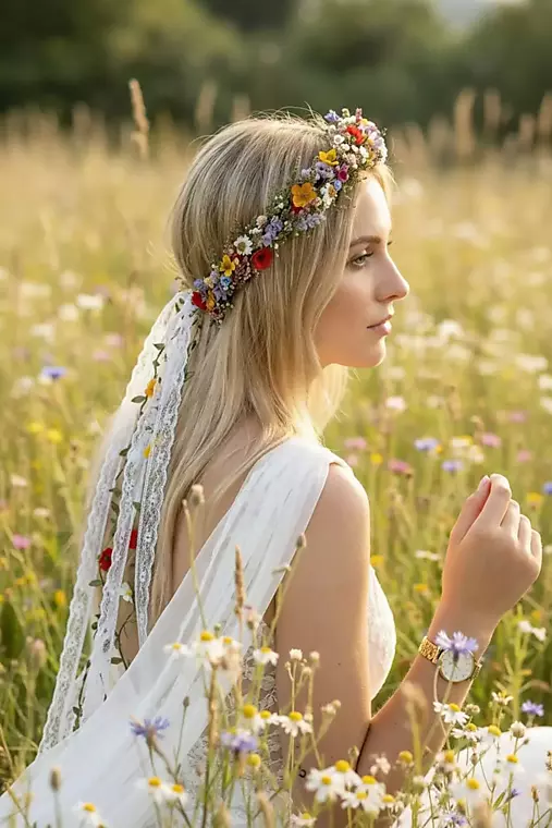 Lúčny venček so závojom "tanec jednej víly"