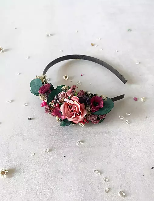 Kvetinová čelenka "krása prichádzajúceho večera"