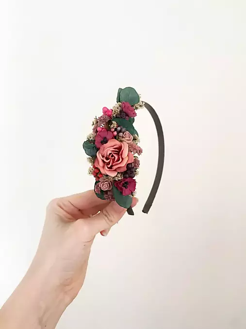 Kvetinová čelenka "krása prichádzajúceho večera"