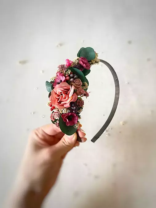 Kvetinová čelenka "krása prichádzajúceho večera"