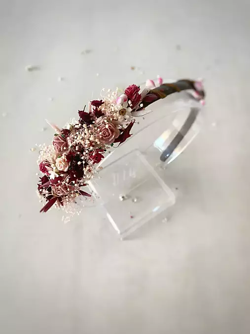 Rustikálna kvetinová čelenka "čaj pri stmievaní"