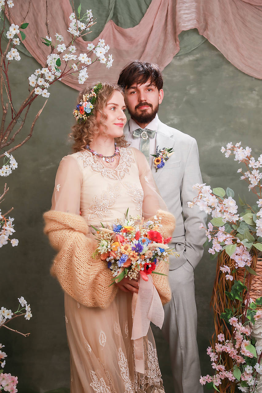 Svadobný set "tajomstvá ukryté v lúčnych kvetoch" - možnosť zakúpiť i samostatne