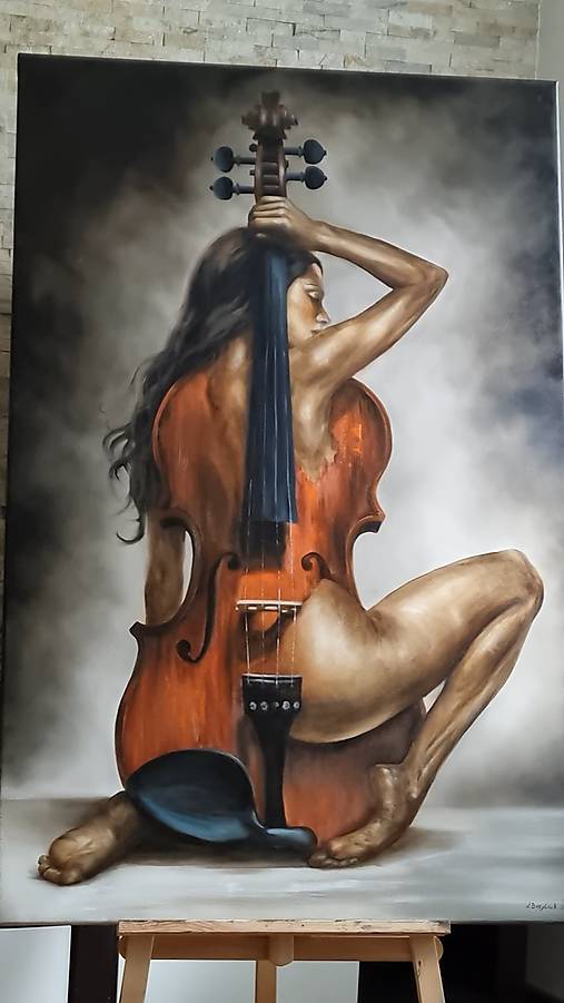 Obrazy - ​"Hraj na mne. Alebo sa nedotýkaj." – Originálna olejomaľba 140x90 cm - 18299155_