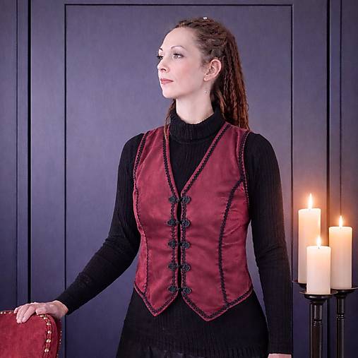 Vesty - VELARIA - zamatová boho vesta (originál) - 18302325_