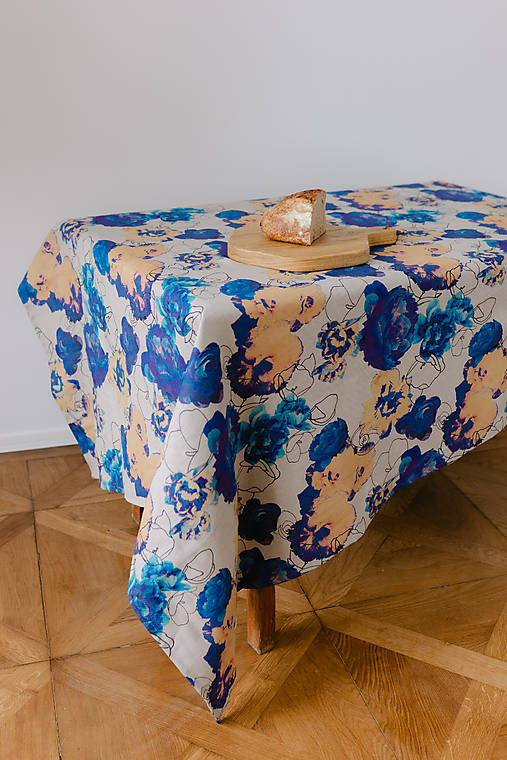 Úžitkový textil - Ľanový obrus - ,, Peony" - 18302008_