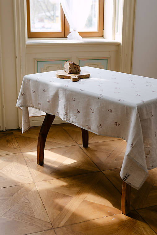 Úžitkový textil - Ľanový obrus - ,, Husky" - 18302029_