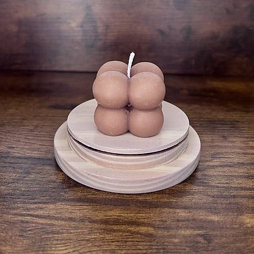 Darčeky pre svadobčanov - Darček pre svadobných hostí – mini bubble sójová sviečka | svadobná výslužka (Hnedá) - 18301297_