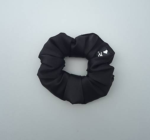 Ozdoby do vlasov - Gumička do vlasov - zo zachráneného saténu / iv (čierna 2) - 18301793_