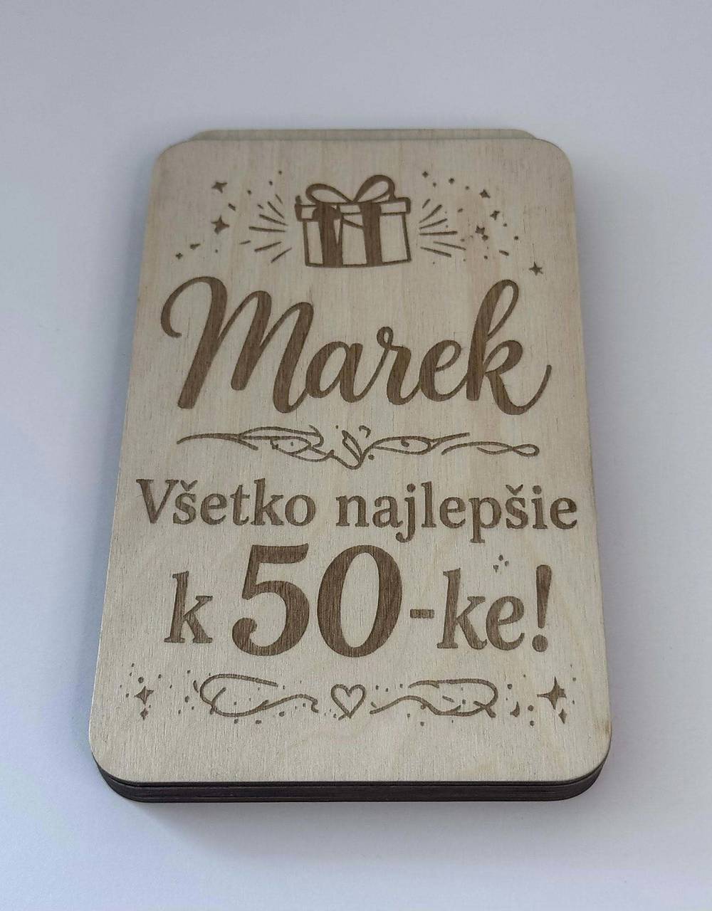 Drevená krabička - obálka na peniaze - personalizovaná