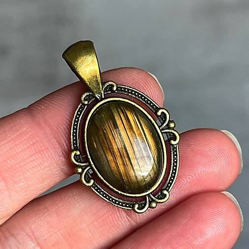 Bronze Filigree Labradorite Necklace / Náhrdelník s labradoritom E074