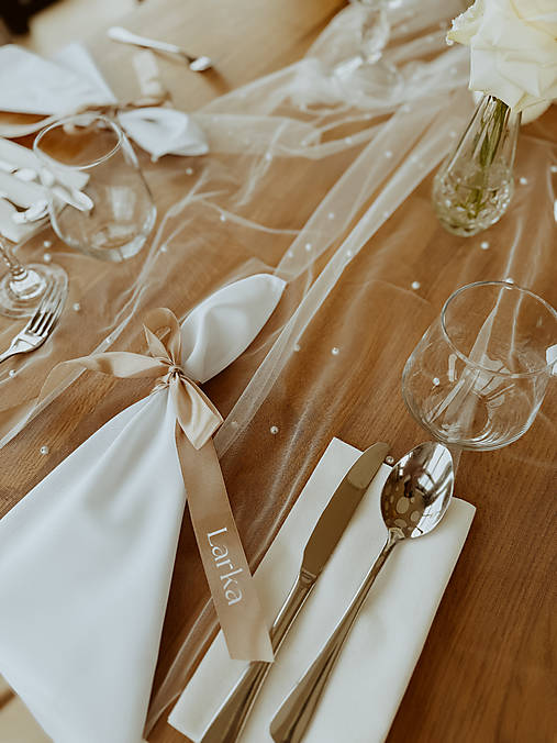 Úložné priestory & Organizácia - Menovky na saténovej stuhe - 18303357_