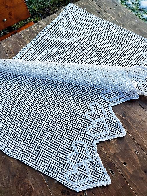 Úžitkový textil - háčkovaná záclonka - 18305047_