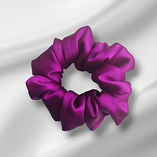 Hodvábna gumička do vlasov - pravý hodváb SilkByAG (Purpurová stredná M)