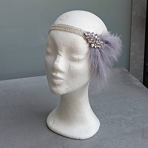 Ozdoby do vlasov - Gatsby Grey... čelenka - 18305981_