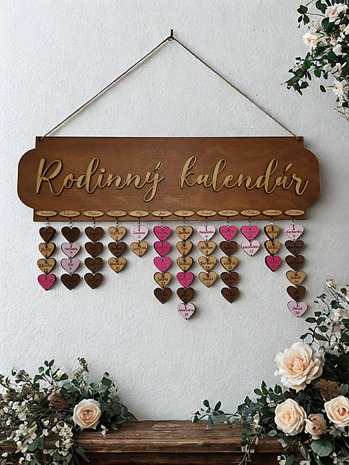 Rodinný kalendár s gravírovaním
