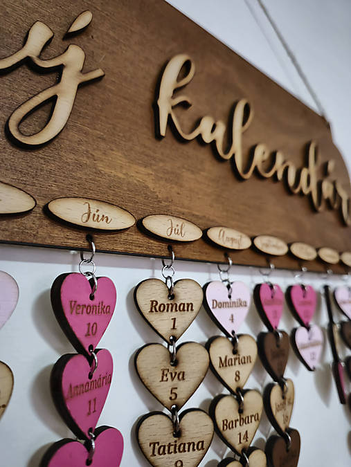 Rodinný kalendár s gravírovaním