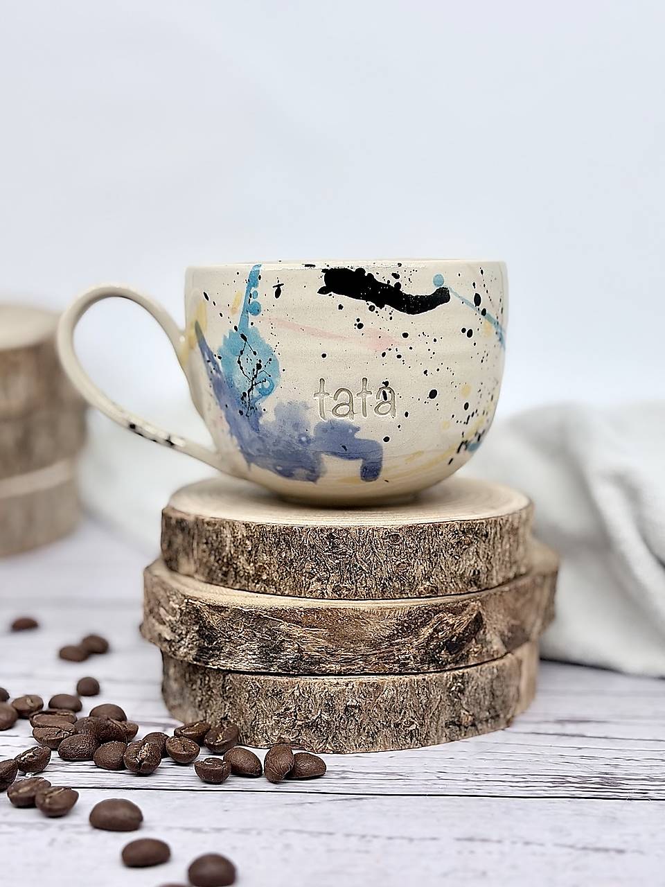 Fľaky - šálka cappuccino tata (200ml,  s uškom)