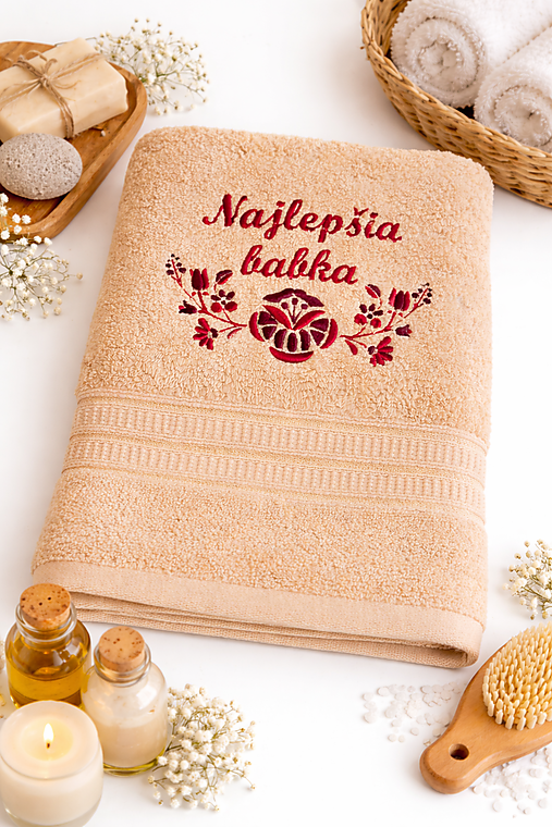 Úžitkový textil - Osuška s textom - najlepšia babka - 18308306_