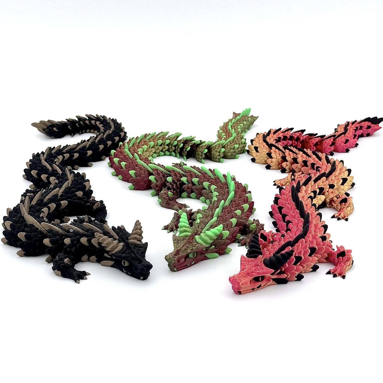 Magický flexi drak – pohyblivý 3D drak v živých farbách | antistresová hračka & darček