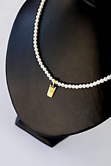 Náhrdelníky - minimalistický shell perlový náhrdelník - mačka - 18311866_