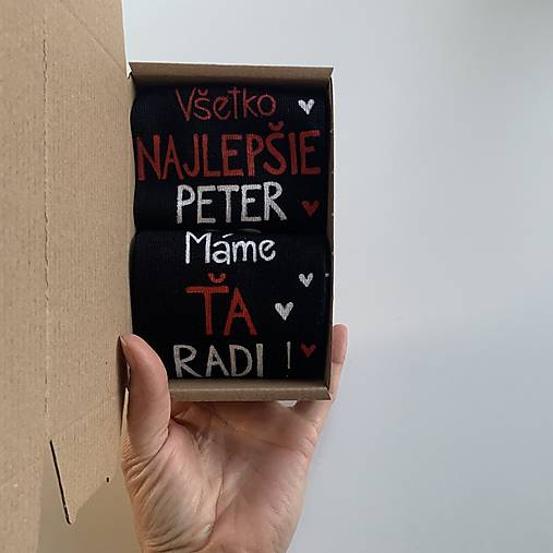 Maľované ponožky s nápisom: "Všetko najlepšie..."