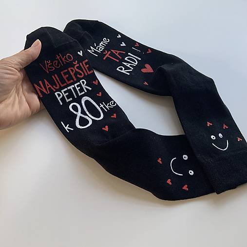 Maľované ponožky s nápisom: "Všetko najlepšie..."