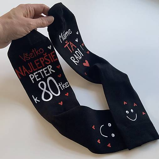 Maľované ponožky s nápisom: "Všetko najlepšie..."