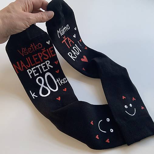 Maľované ponožky s nápisom: "Všetko najlepšie..."