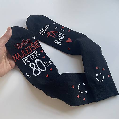 Maľované ponožky s nápisom: "Všetko najlepšie..."