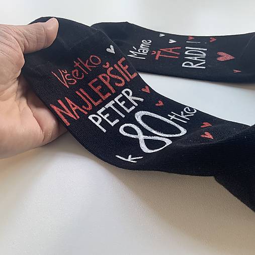 Maľované ponožky s nápisom: "Všetko najlepšie..."