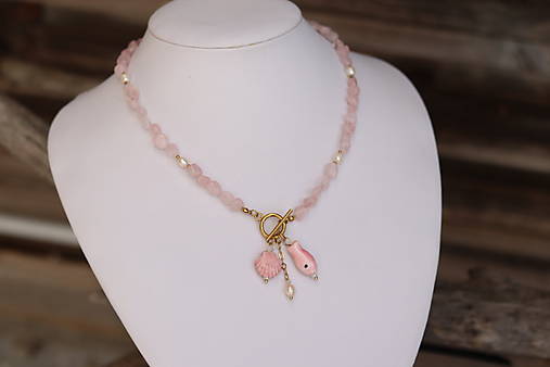 Náhrdelník ruženín, perly