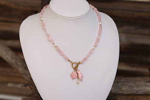 Náhrdelník ruženín, perly