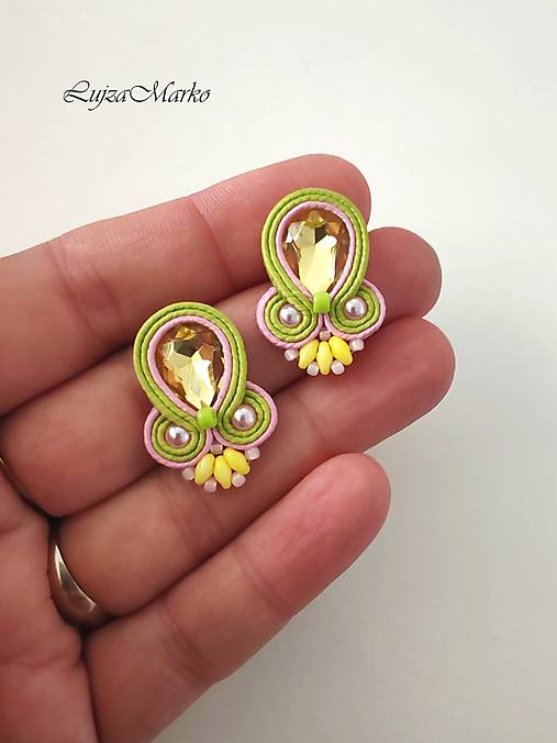 Náušnice - Katalina soutache náušnice - 18311571_